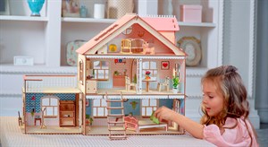 Кукольный домик с мебелью «Особняк с пристройкой»
